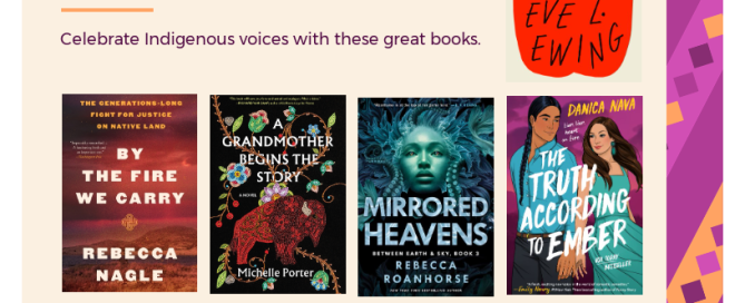 Eight book covers for adults titled National Indigenous History Month.