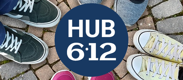 Image of shoes in a circle titled HUB 612