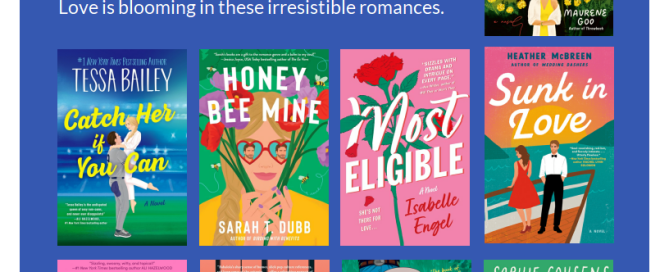 Image with nine book covers titled spring fling irresistible romances.